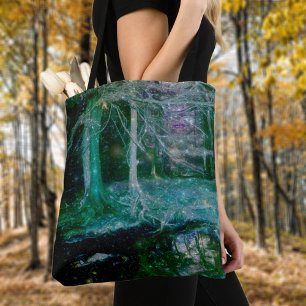 Bolsa Tote Arte de Fantasia Mística Floresta Encantada