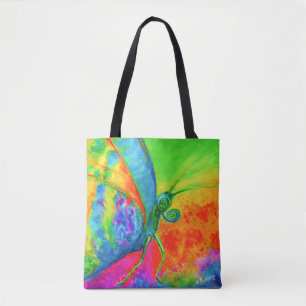 Bolsa Tote Arte de florescência - COMPRA da borboleta com