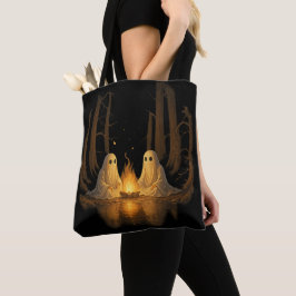 Bolsa Tote Arte de Floresta Noturna da Fogueira de Fantasmas