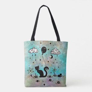 Bolsa Tote Arte de Gato Divertido Gatos Silhueta