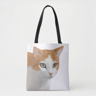 Bolsa Tote Arte de Gato Ginger Adorável