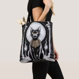 Bolsa Tote Arte de Gato Negro egípcio
