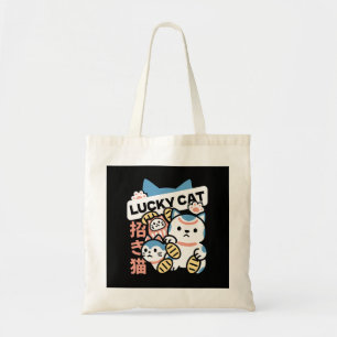 Bolsa Tote Arte de Gato Sortudo – Maneki Neko com Moeda de Ou