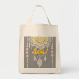 Bolsa Tote Arte de IA de renda cinza ensolarada