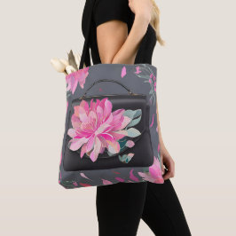 Bolsa Tote Arte de IA de Rosas em Flor