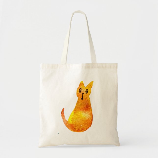 Bolsa Tote Arte de ilustração de aquarela gengibre (Frente)