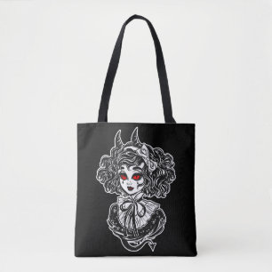 Bolsa Tote Arte de Ilustração de Bruxa Salem