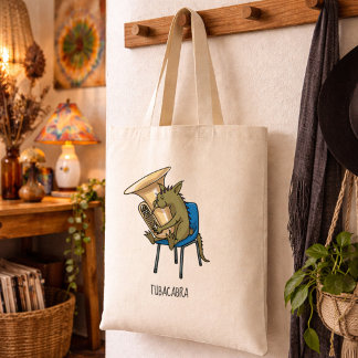 Bolsa Tote Arte de jogo de palavras Tubacabra Tocador de Tuba