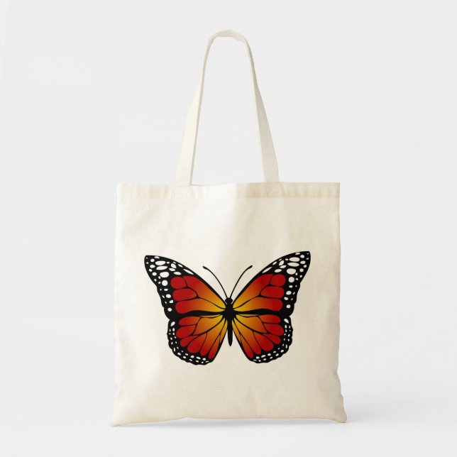 Bolsa Tote Arte de Linha Artística de Abstrato de Borboleta M (Frente)