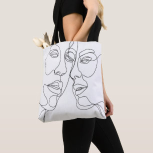 Bolsa Tote Arte de linha de casal