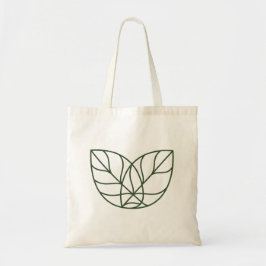 Bolsa Tote Arte de Linha de Folha Verde Minimalista
