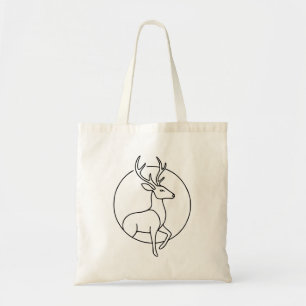 Bolsa Tote Arte de Linha Minimalista de Veado – Arte de Anima
