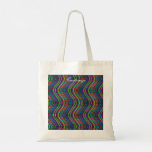 Bolsa Tote Arte de linha ondulada de Abstrato legal Thunder_C