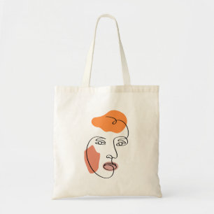 Bolsa Tote Arte de Linha Retraição Mínima Abstrato