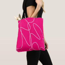 Bolsa Tote Arte de Linha Rosa Quente