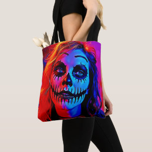 Bolsa Tote Arte de Makeup do Halloween Vibrant