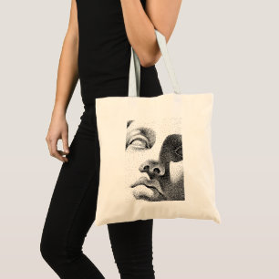 Bolsa Tote Arte de Matriz de Pontos: Face de Mármore Clássica