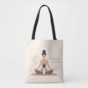 Bolsa Tote Arte de Meditação de Yoga Mãe e Filho