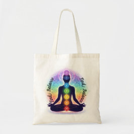 Bolsa Tote Arte de Meditação dos Chakras | Sete Símbolos Colo