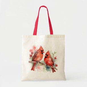 Bolsa Tote Arte de Natal de Cardinals Vermelhos de Natal