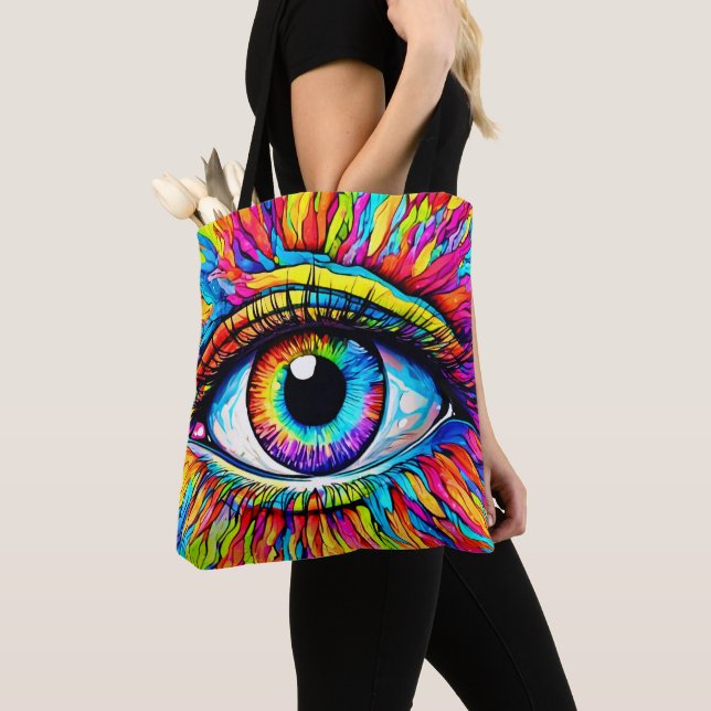 Bolsa Tote Arte de Olho Vibrante (Close Up)