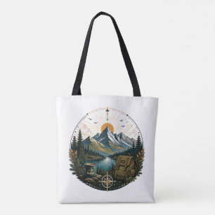 Bolsa Tote Arte de Paisagem de Aventura no Deserto Alpino Vin