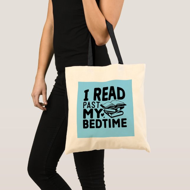 Bolsa Tote Arte de palavras de leitura noturna engraçada (Frente (produto))