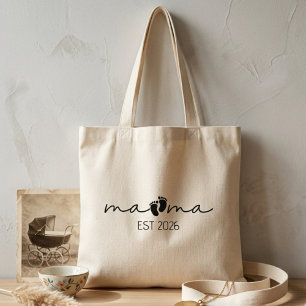 Bolsa Tote Arte de Pegada de Roteiro Minimalista do Ano da Ma