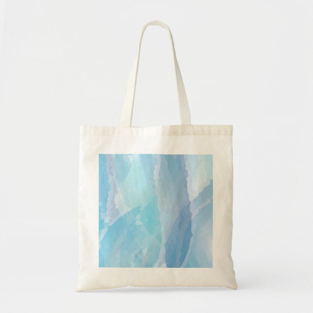 Bolsa Tote Arte de pincel azul, abstrato, cor de água legal (Frente)