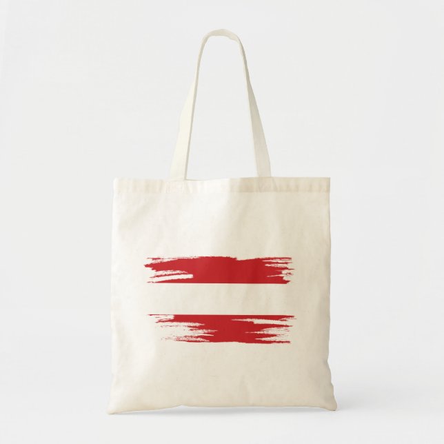 Bolsa Tote Arte de Pincel de Bandeira da Áustria (Frente)