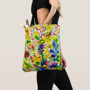 Bolsa Tote Arte de Pintura Amarela Sunny Summer