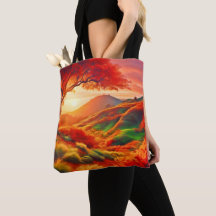 Arte de pintura paisagística do pôr do sol de outo