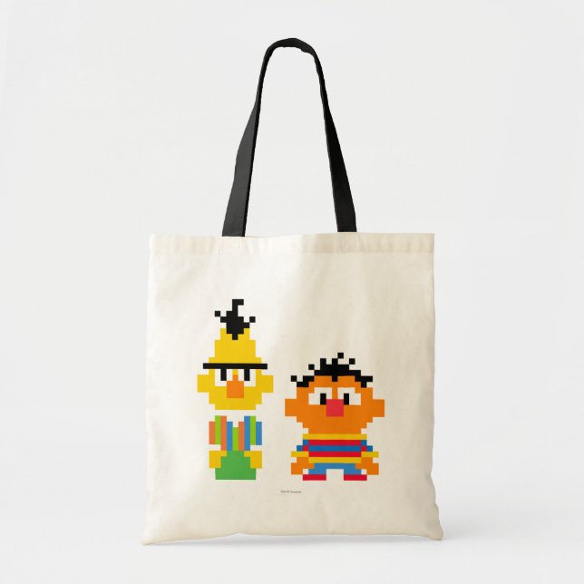 Bolsa Tote Arte de pixel de Bert e Ernie (Frente)