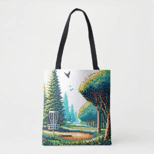Bolsa Tote Arte de Pixel de Golf de Disco