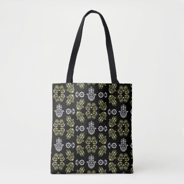 Bolsa Tote Arte de Proteção da Mão Hamsa (Frente)