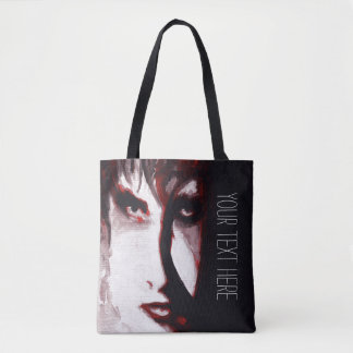 Bolsa Tote Arte de retrato de homem de música gótica pós-punk