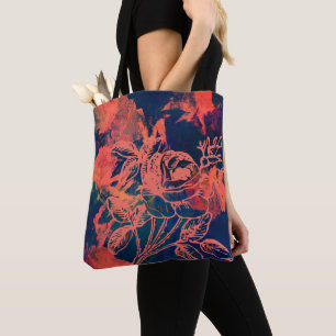Bolsa Tote Arte de Rosa Vermelha Abstrata