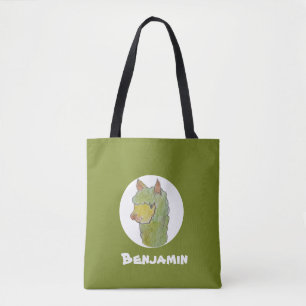 Bolsa Tote Arte de rosto de alpaca fofa