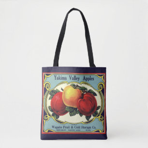 Bolsa Tote Arte de rótulo de caixa de frutas vintage Yakima V