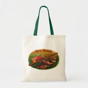 Bolsa Tote Arte de rótulo de charuto de equipamento de pesca 