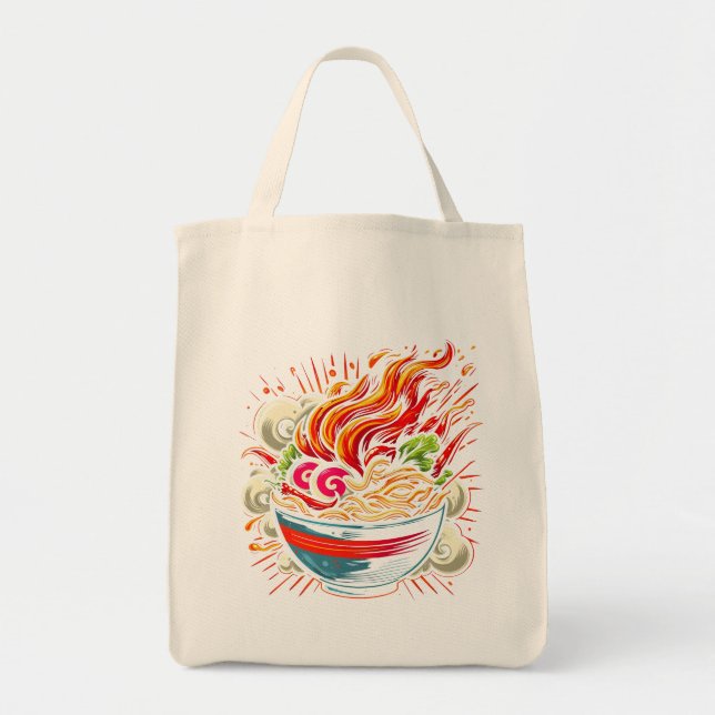Bolsa Tote Arte de Rua de Ramen Japonês Apimentado (Frente)