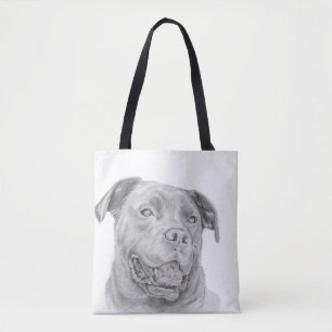 Bolsa Tote Arte de Staffordshire Terrier americano Pitbull