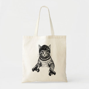 Bolsa Tote Arte de Tatuagem de Gato Gangster Kitty Legal de