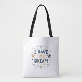 Bolsa Tote Arte de Tipografia Estelar 'Eu Tenho um Sonho'