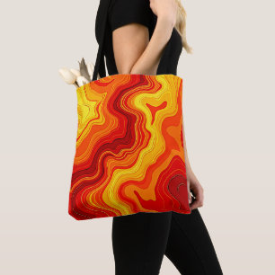 Bolsa Tote Arte de Topografia Abstrata Ardente