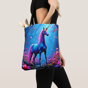 Bolsa Tote Arte de Unicórnio de Fantasia Mística