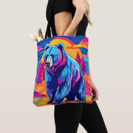 Bolsa Tote Arte de Urso Vibrante