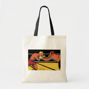 Bolsa Tote Arte Deco Esportivo de Boxe Antigo, Boxeadores Soc