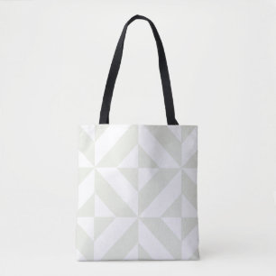 Bolsa Tote Arte Deco Geométrica Cinza Suave