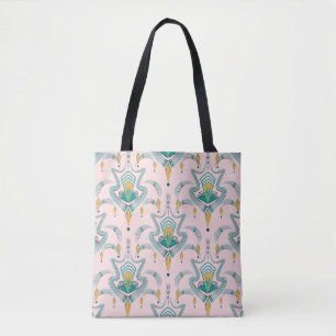 Bolsa Tote Arte deco moderno ornamento gráfico padrão. Abst